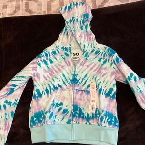 Tie dye fleece zip up hoodie sweatshirt